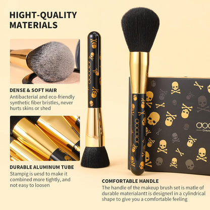 Makeup Brush Set Professional 12Pcs Goth Makeup Brushes Premium Synthetic Powder Foundation Contour Blush Concealer Eye Shadow Blending Liner Make up Brush Kit